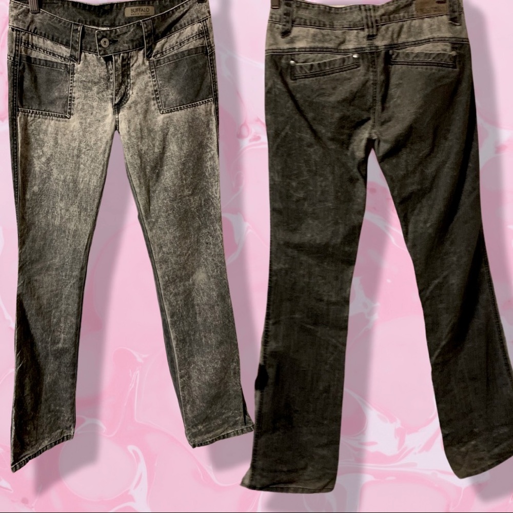 Y2K size 27 Buffalo low rise silver  pants NWOT